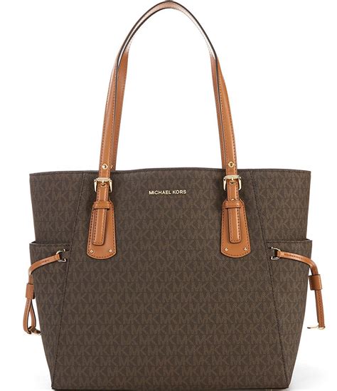 michael kors signature drawstring tote|michael kors voyager signature tote.